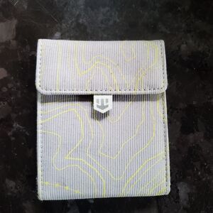 Gray and Yellow Topography Patterned Wallet